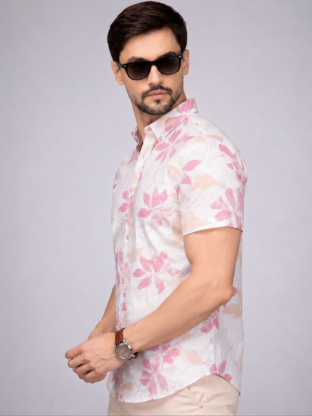 HERE&NOW Men Comfort Floral Printed Casual Shirt-image-24