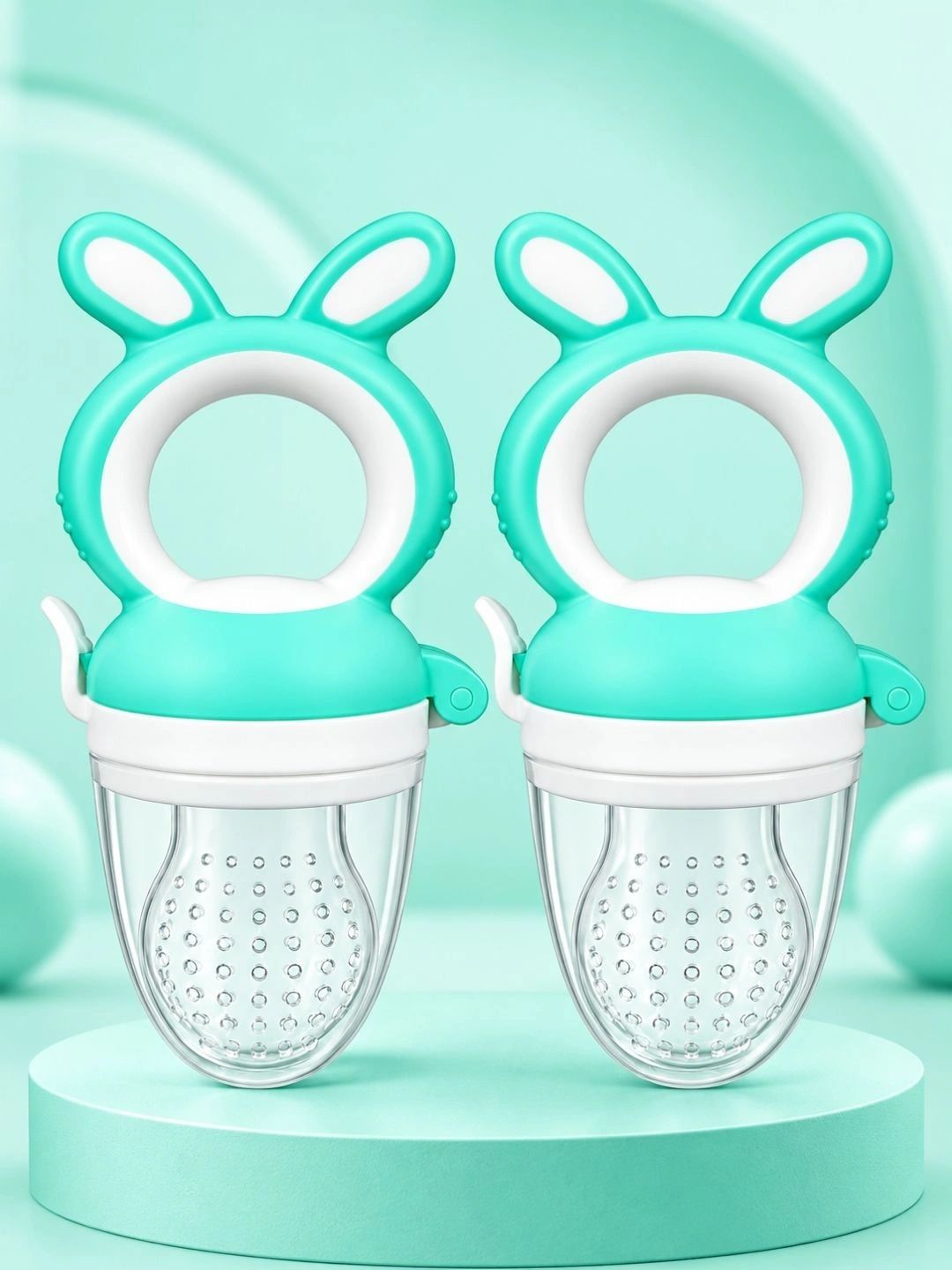 Crescent Infants 2-Pcs Silicone BPA Free Food & Fruit Feeder Teether-picture-50