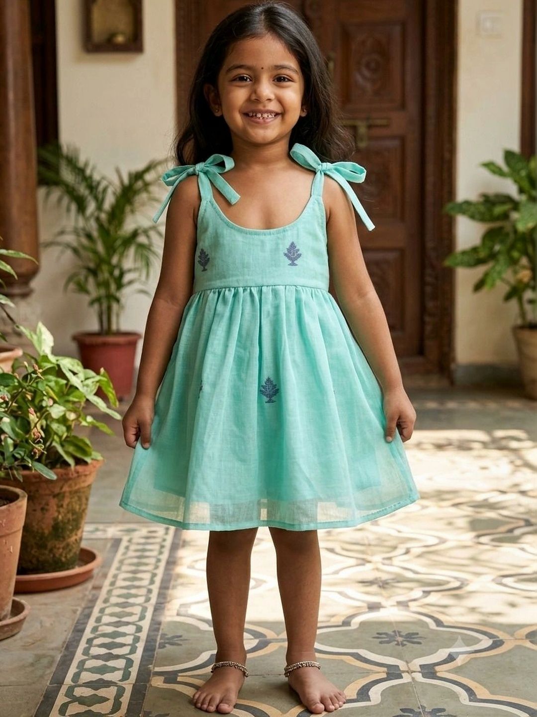 BLOUSON Ethnic Motifs Embroidered A-Line Dress-picture-55