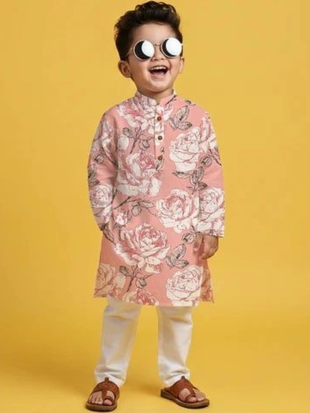 POSSESSIF Boys Floral Printed Regular Kurta with Pyjamas-picture-35