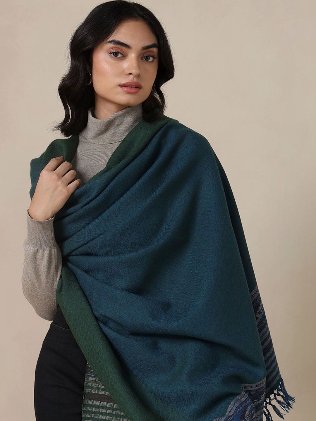 Fabindia Women Striped Woven Design Shawl-picture-32