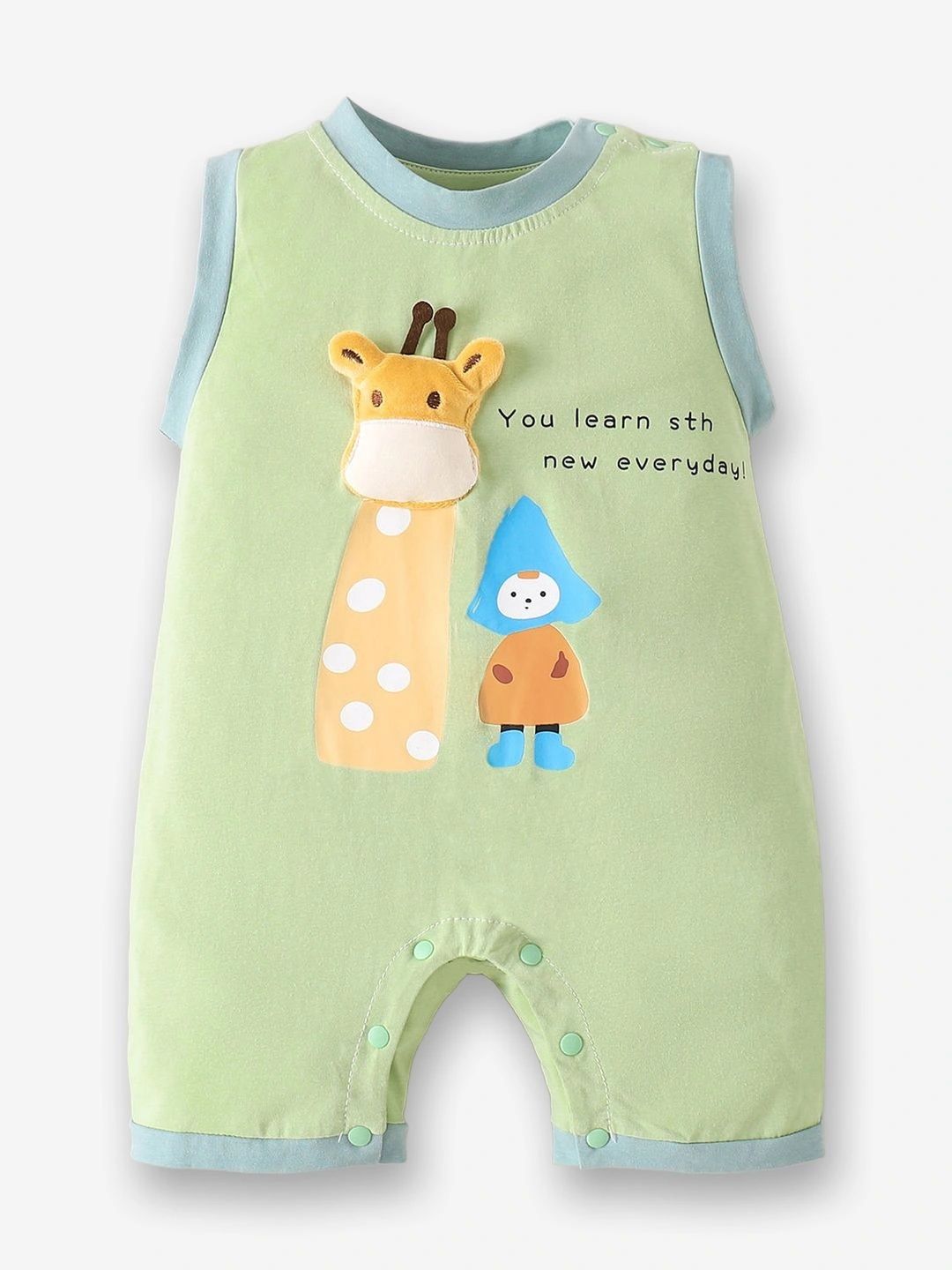 Hopscotch Hopscotch Infant Boys Printed Round Neck Romper