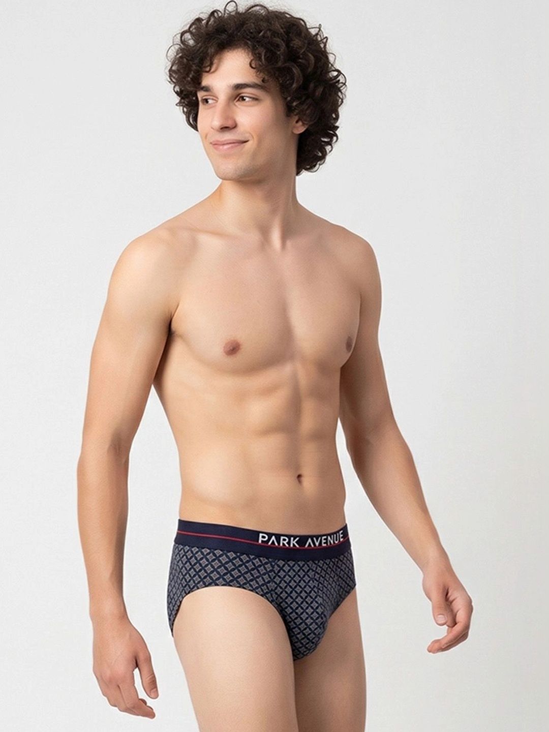 Park Avenue Park Avenue Men Geometric Printed Mid-Rise Anti Bacterial Basic Briefs PZRX00284-B887F070