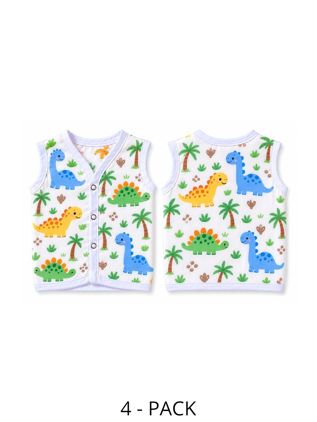Little Dreams Grow with Style Pack of 4 Printed Assorted Cotton Jhabla-picture-52