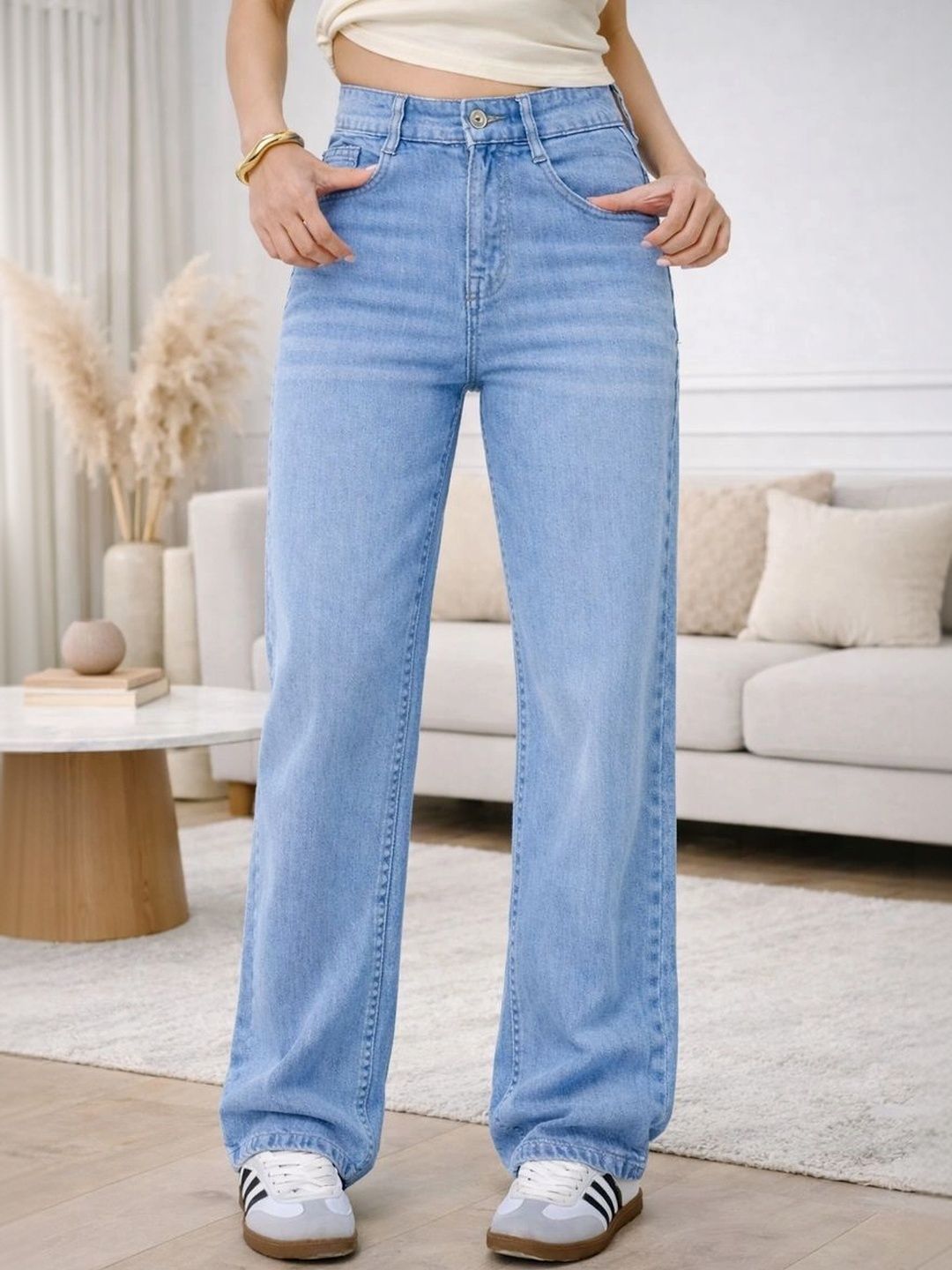 MIRAKSH MIRAKSH Women Jean Wide Leg High-Rise Stretchable Jeans