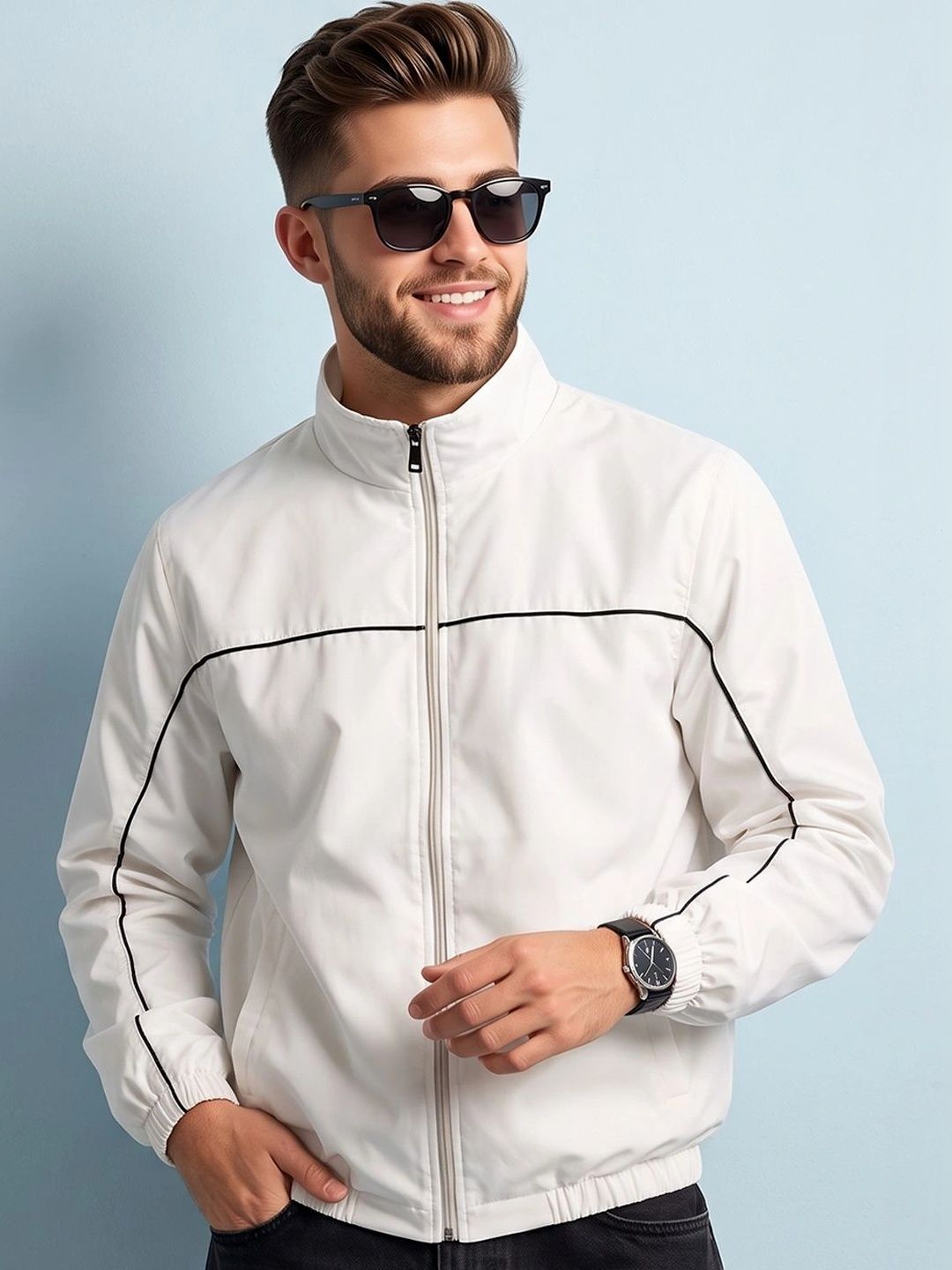 Kook N Keech Kook N Keech Men Colourblocked Lightweight Outdoor Sporty Jacket
