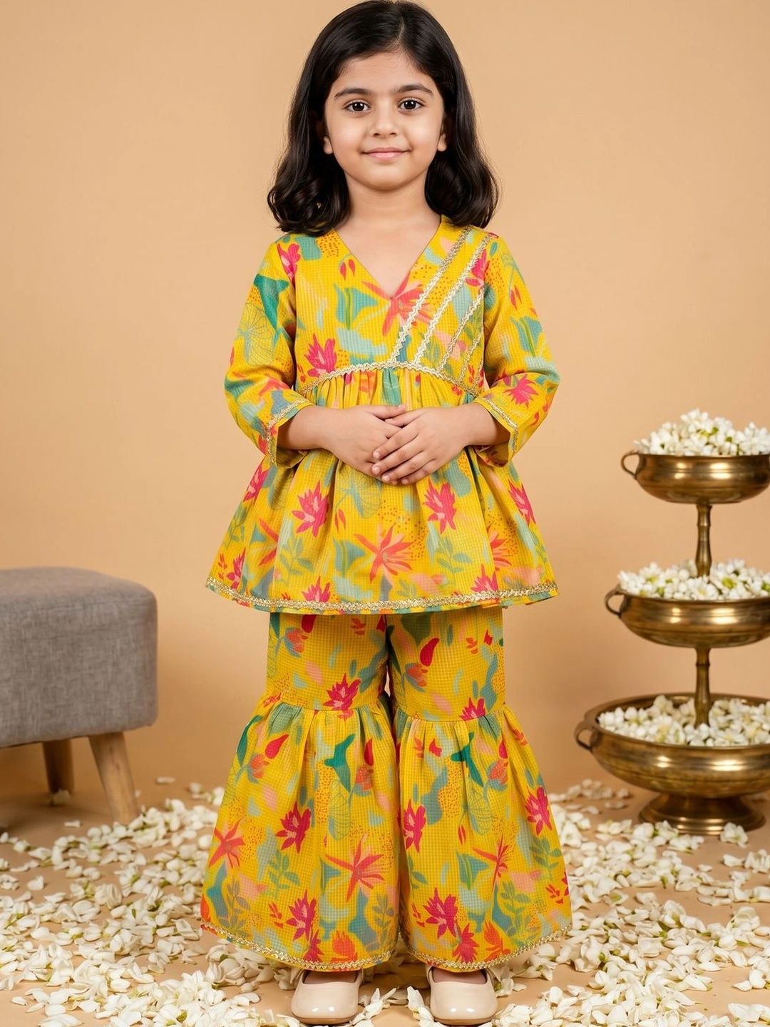 Readiprint Girls Floral Printed Empire Kurta with Sharara-picture-11