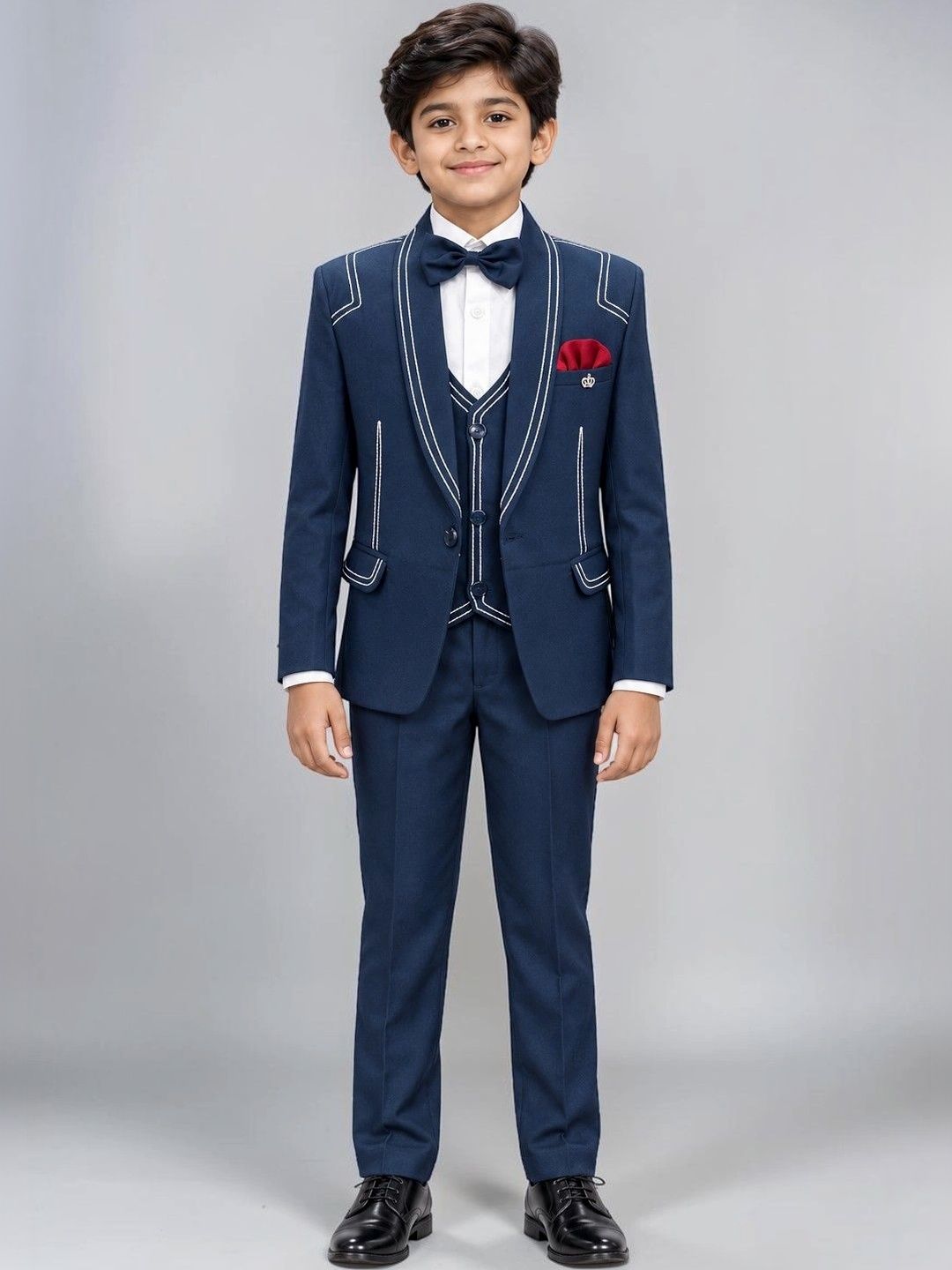 KALINI Boys Shawl Collar Single-Breasted Suits-picture-38