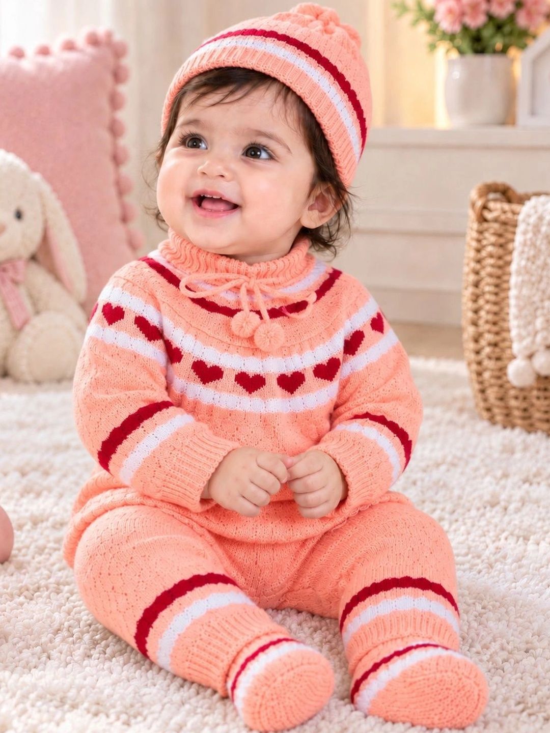 Anixa Girls Printed Woollen Pullover-picture-22