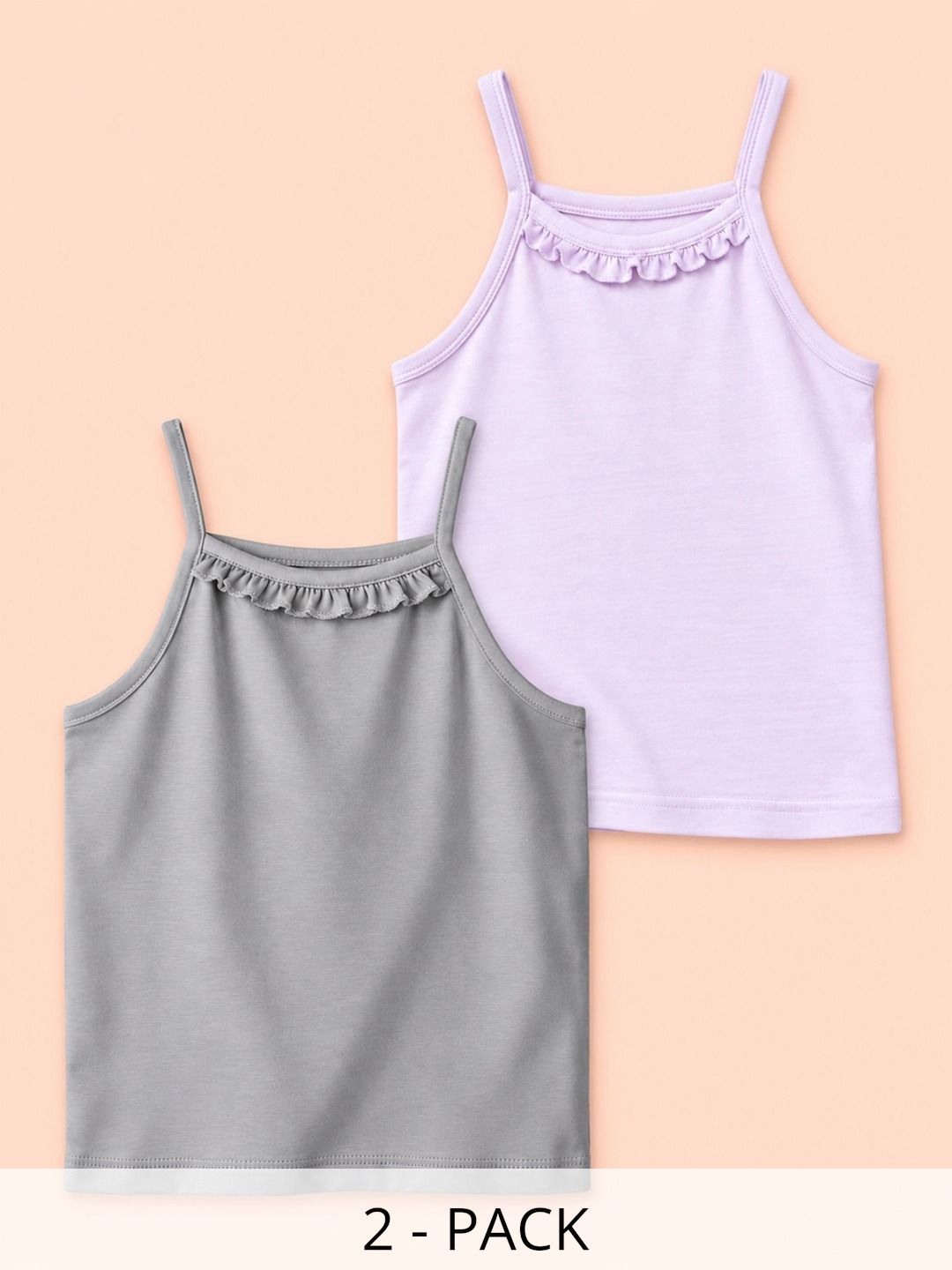 Kidbea Girls Pack Of 2 Breathable & Moisture-Wicking Camisoles-picture-16