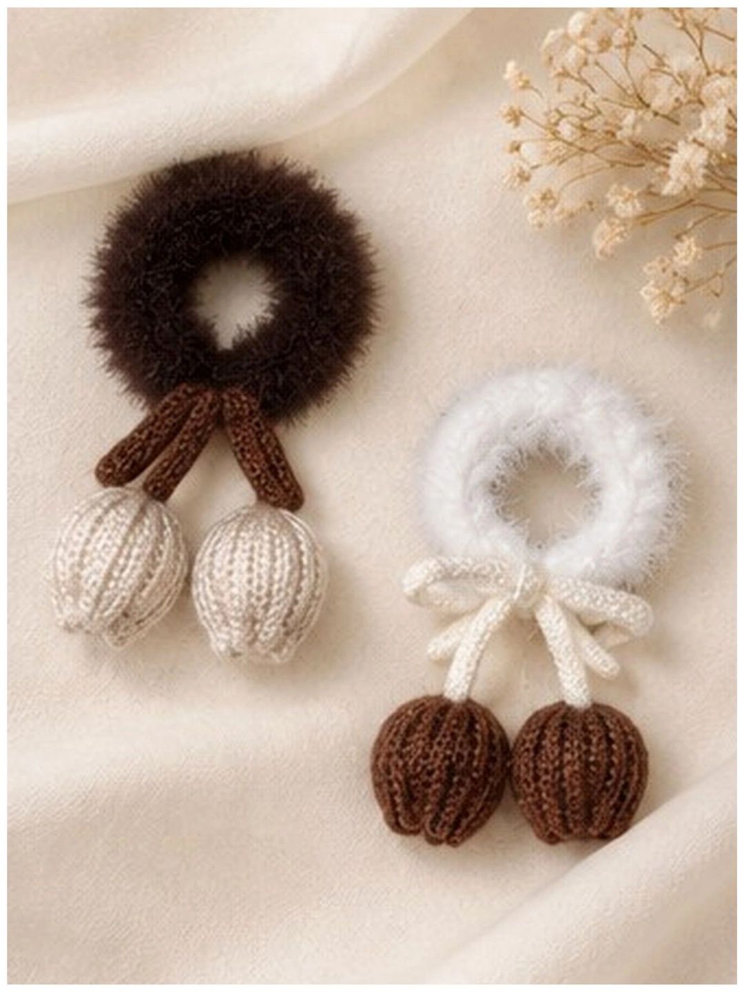 BMNM BMNM Women Set of 2 Fur Ponytail Holders