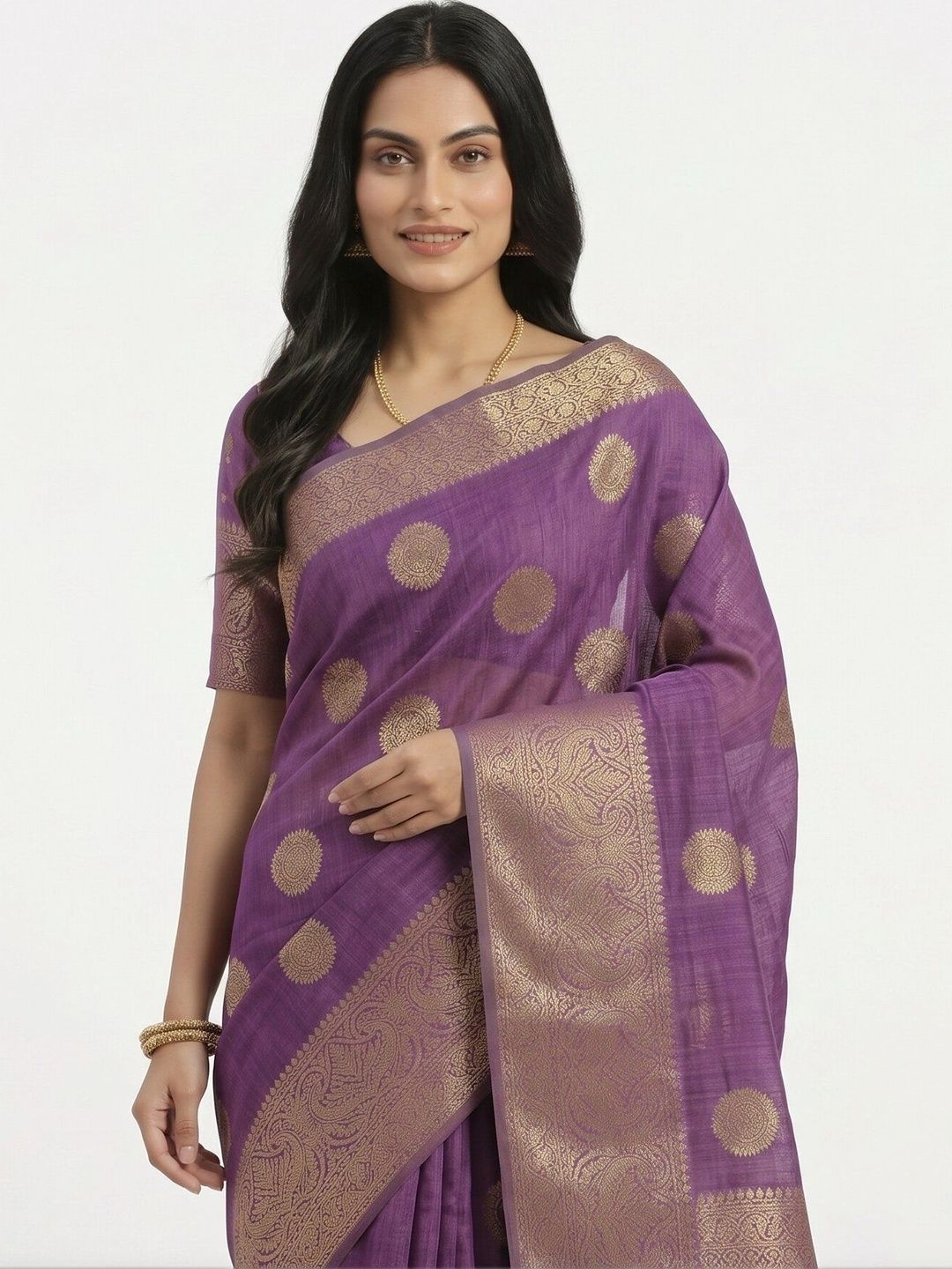 ANAYA SAREES ANAYA SAREES Ethnic Motifs Woven Design Zari Silk Cotton Banarasi Saree