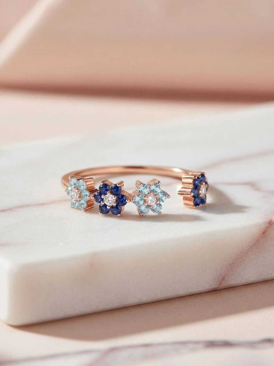 Zavya Women Sterling Silver Rose Gold-Plated Finger Ring-picture-11