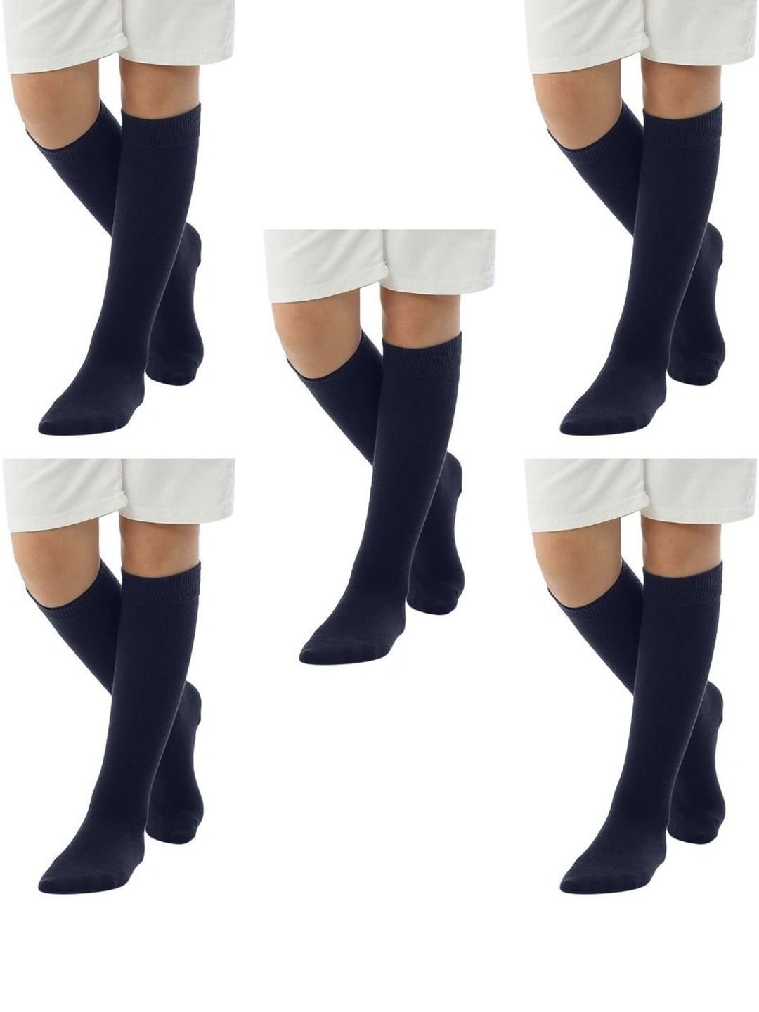 MUKHAKSH Boys Pack of 5 Cotton Blend Knee Length Socks-picture-22