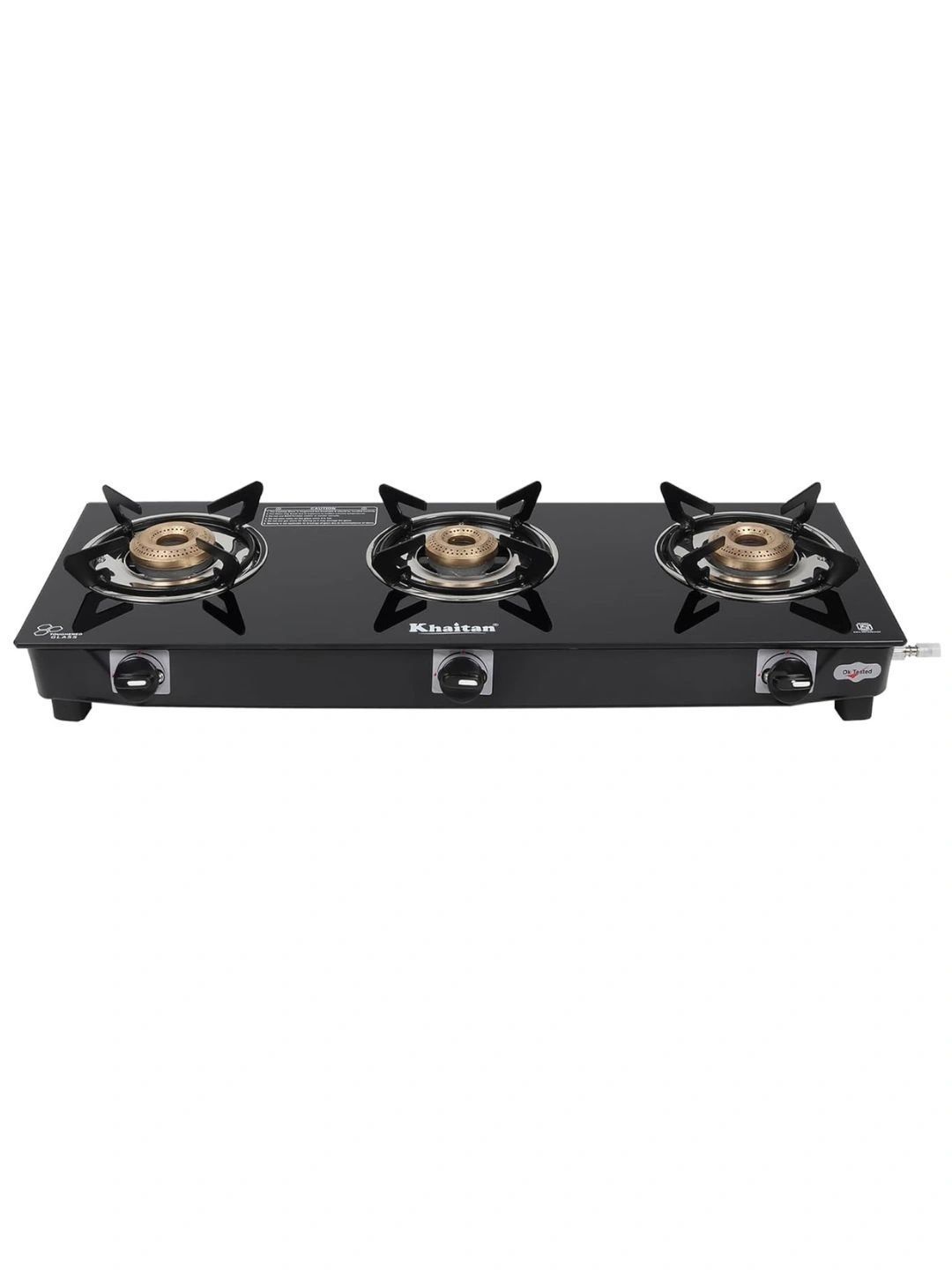 Khaitan Black Glass 3 Burner LPG Gas Stove