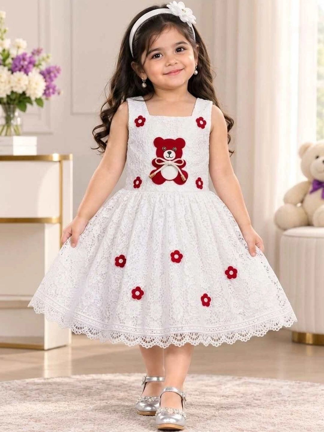 KALINI Embellished Applique Fit & Flare Dress-picture-37