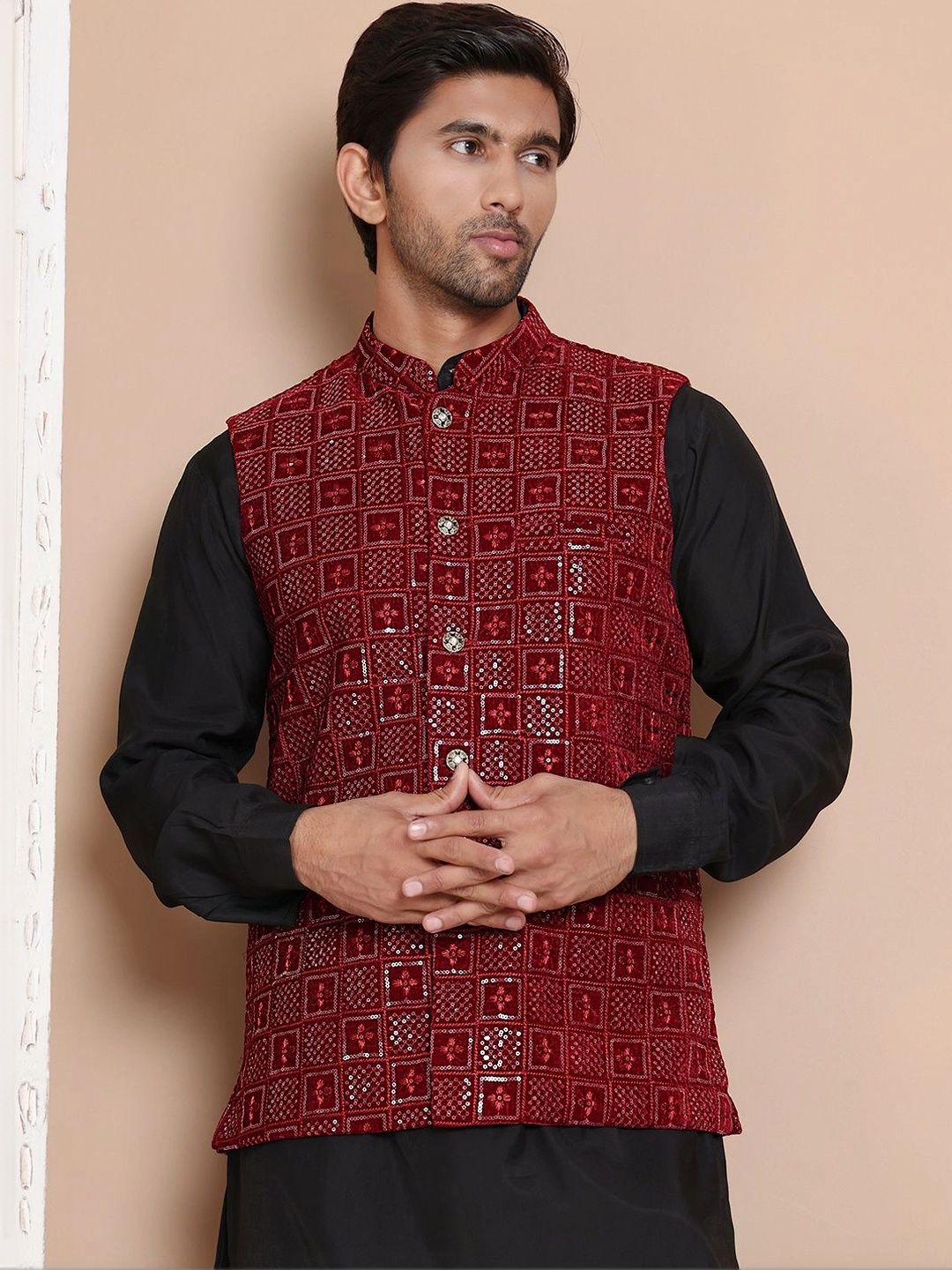Anouk Anouk Embellished  Mandarin Collar Nehru Jackets
