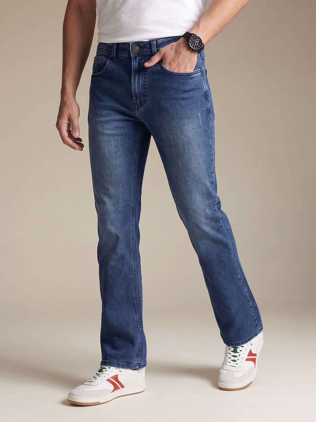 Being Human Being Human Men Bootcut Low Distress Jeans
