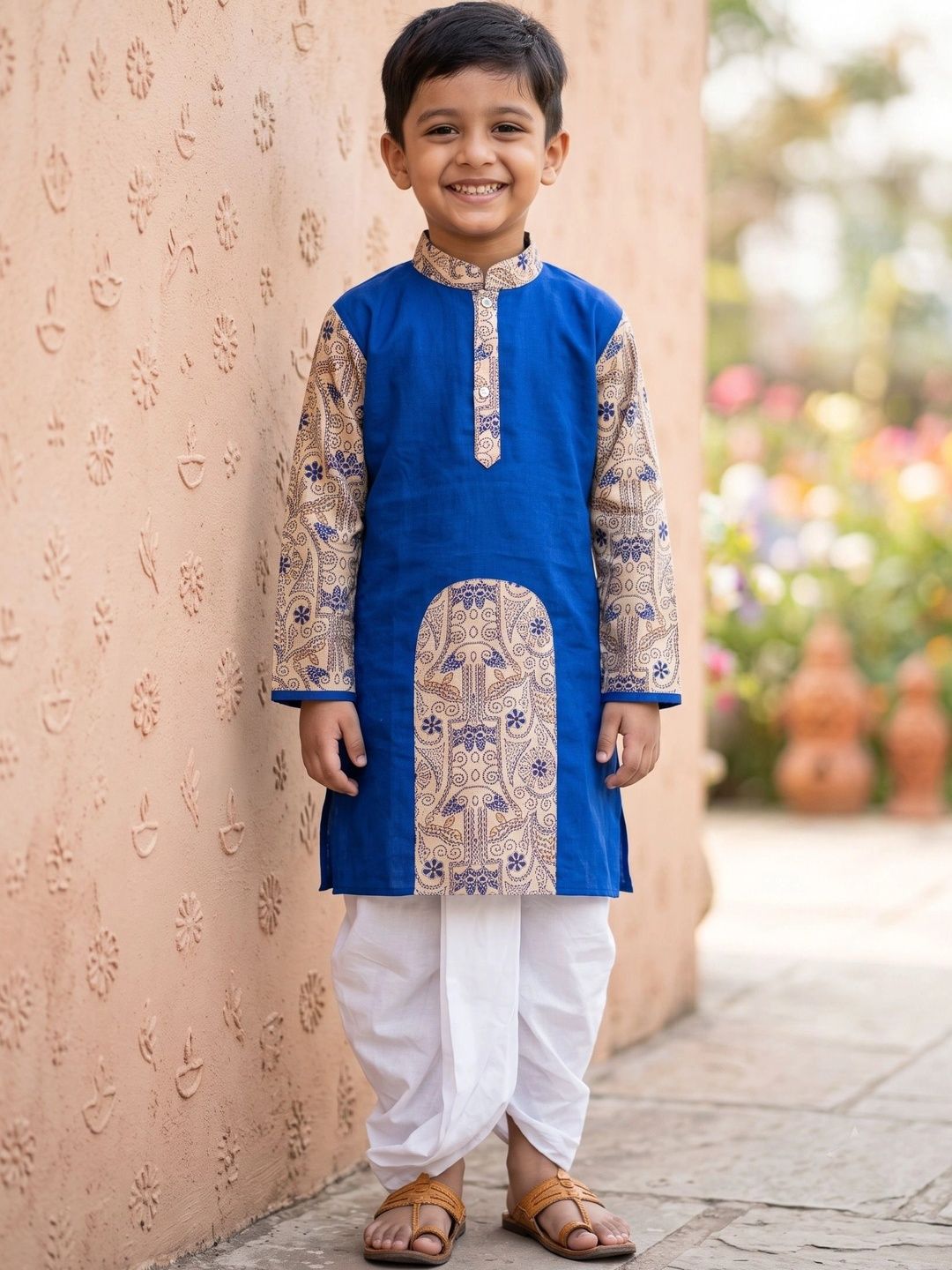 BAESD Boys Ethnic Motifs Printed Regular Kurta with Dhoti Pants-picture-27