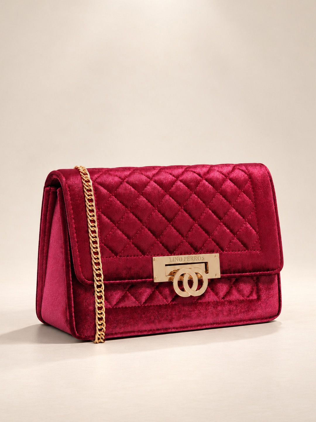 Lino Perros Magenta Quilted Clutch