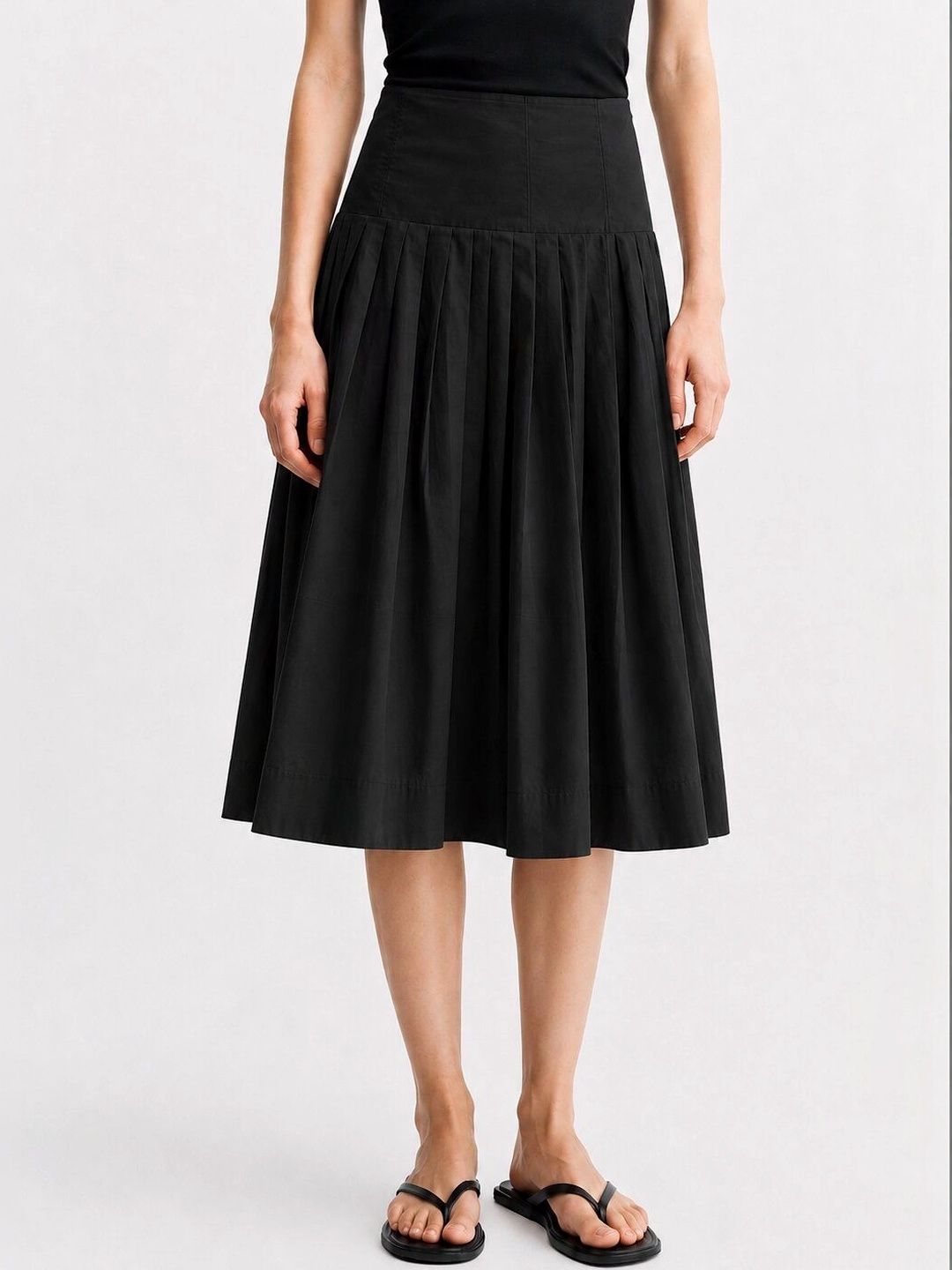 CORSICA Women Pure Cotton Midi A-Line Skirt-picture-0
