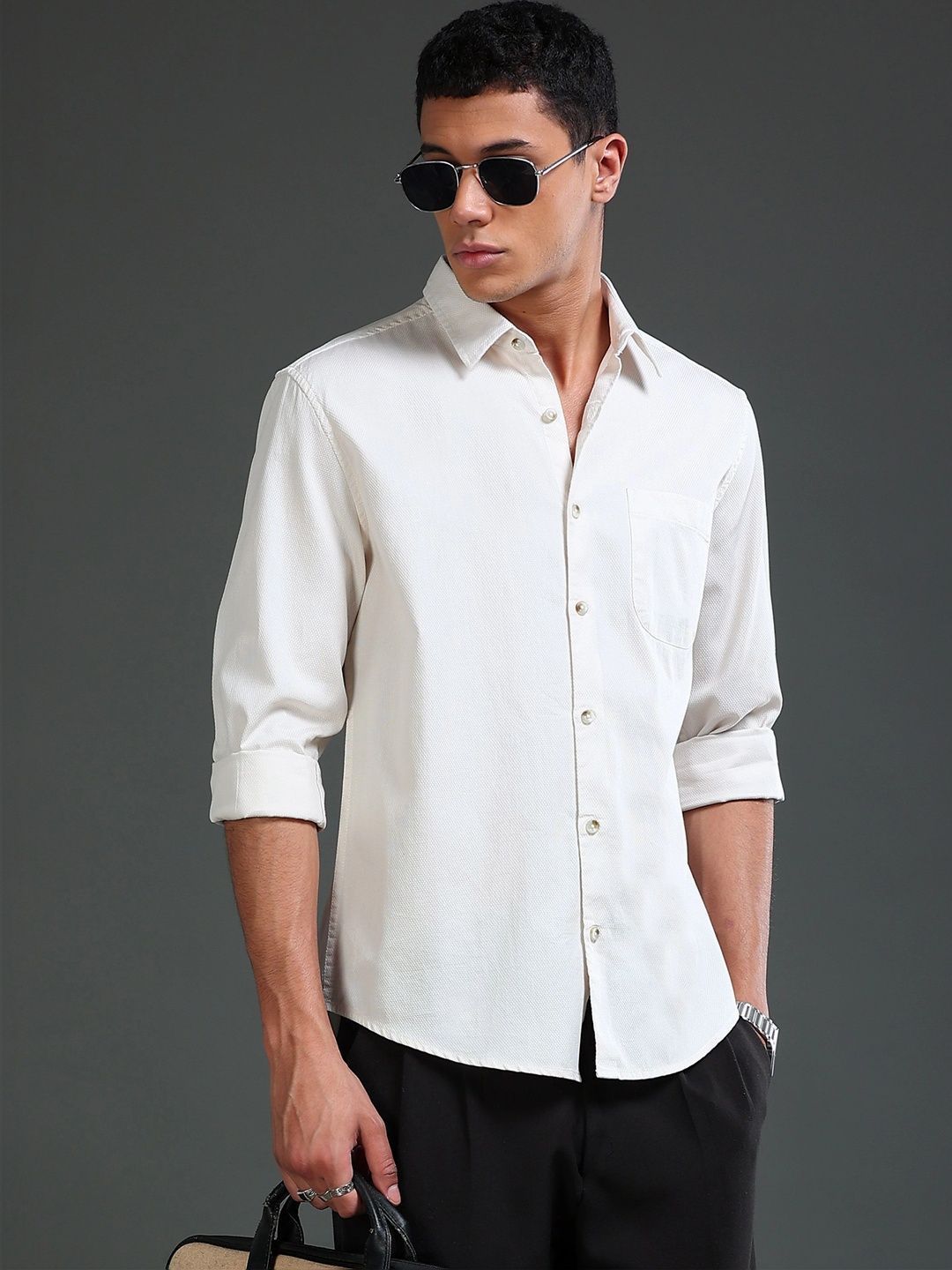 british club men smart casual shirt