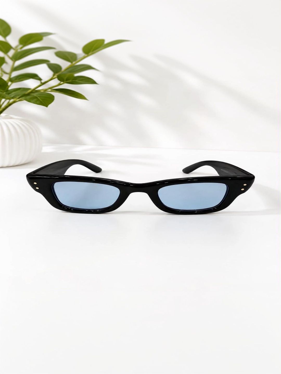 SPADEACES Women Blue Lens & Black Rectangle Sunglasses with-picture-42