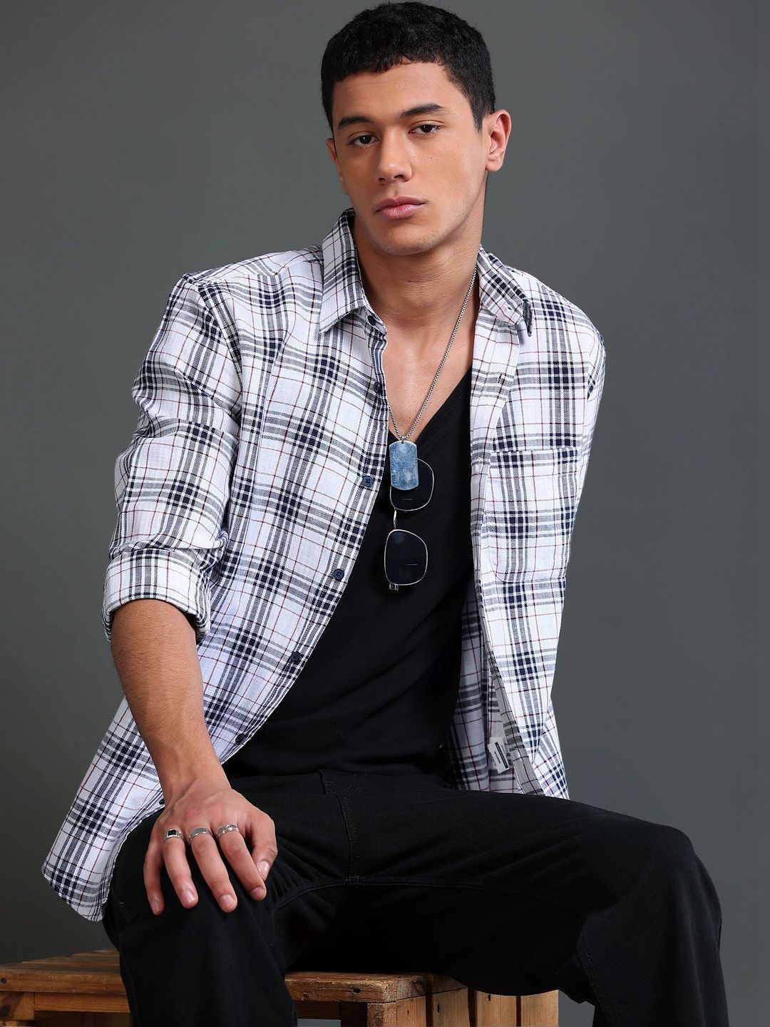 British Club Men Smart Checked Casual Shirt-picture-15