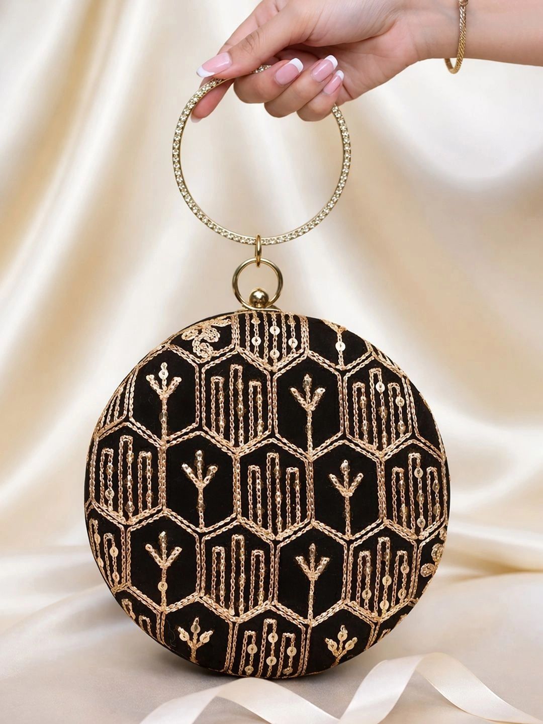 Anouk Embroidered Embellished Box Clutch-picture-35