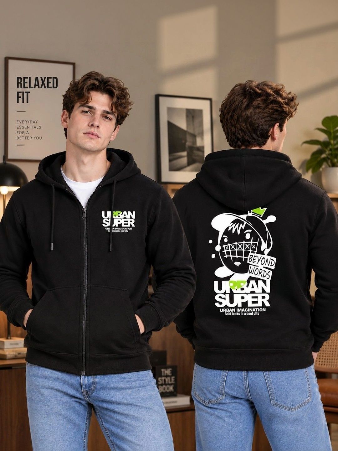 SLOWLORIS Men Printed Hooded Sweatshirt-picture-17