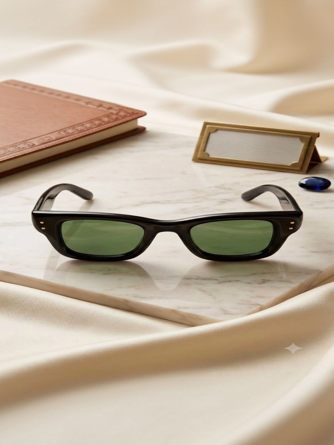 SPADEACES Women Green Lens & Black Wayfarer Sunglasses with-picture-43