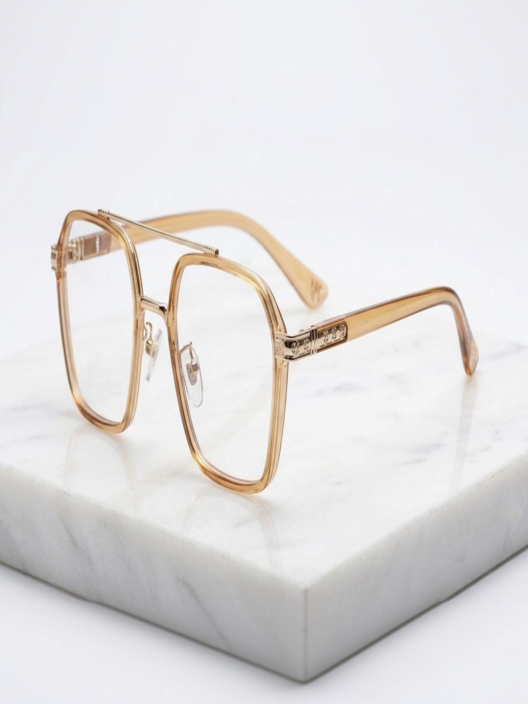 SPADEACES Unisex Clear Lens & Gold-Toned Other Sunglasses with-picture-25
