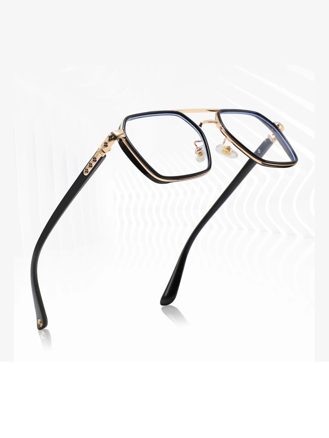 SPADEACES Unisex Clear Lens & Gold-Toned Other Sunglasses with-picture-22
