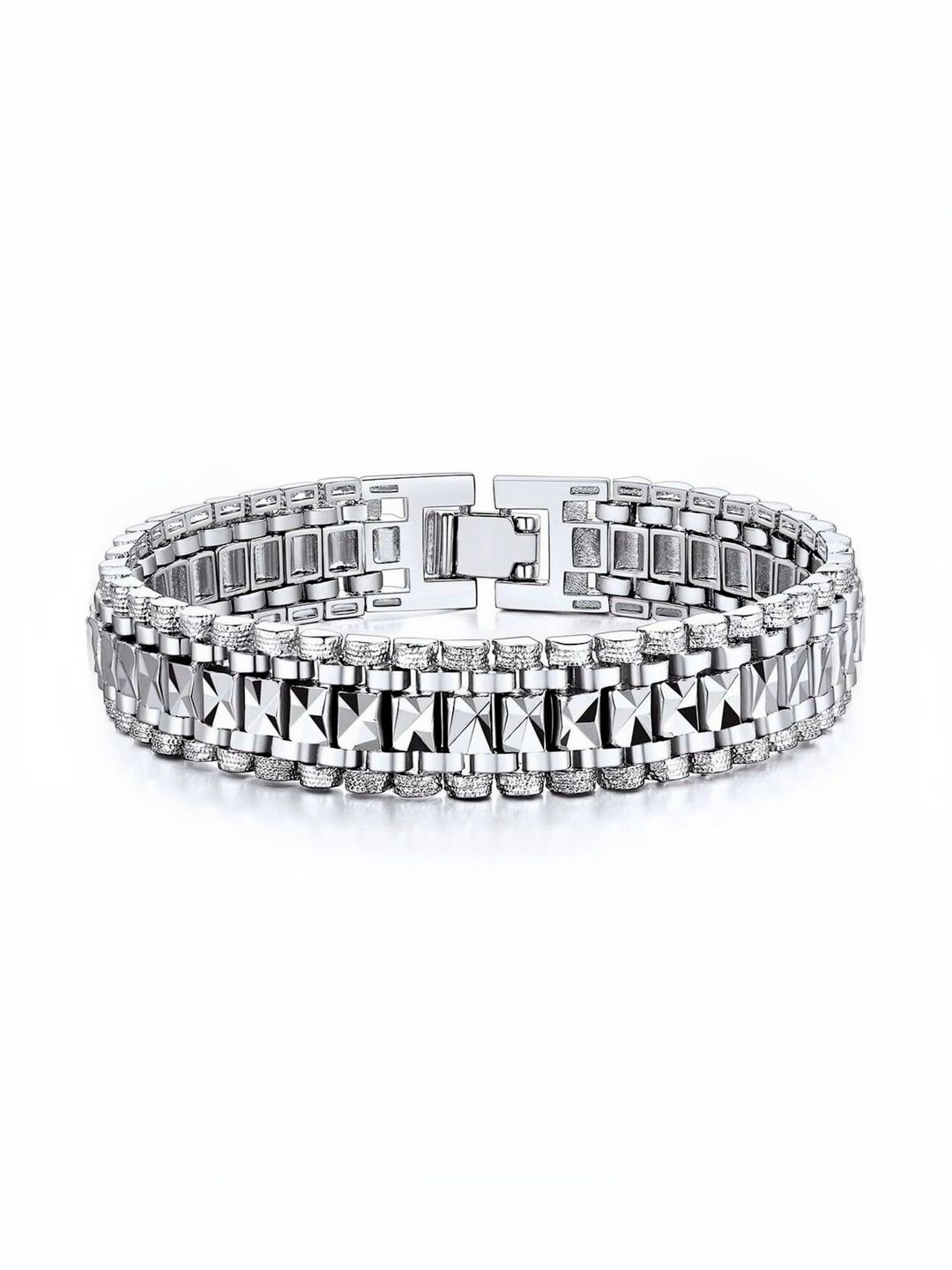 SZN SZN Men Brass Silver-Plated Link Bracelet