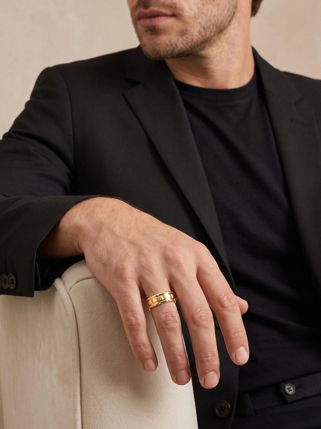 IXIA by GIVA IXIA by GIVA Men Gold-Plated Finger Ring