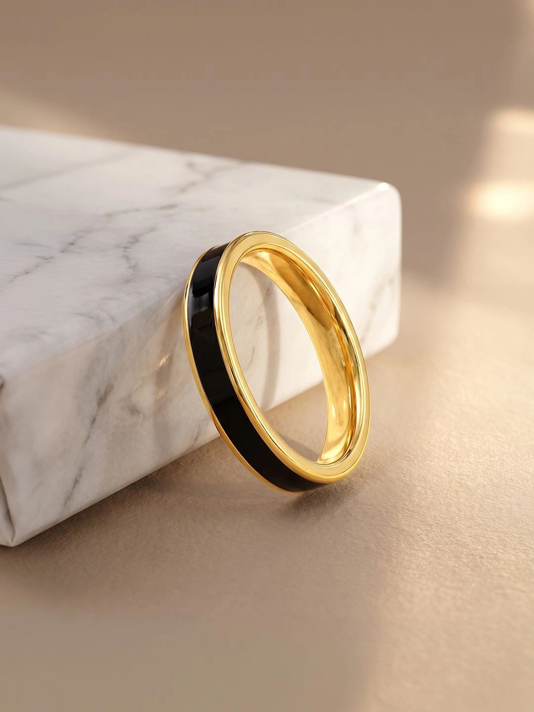 IXIA by GIVA IXIA by GIVA Men Gold-Plated Enamelled Finger Ring