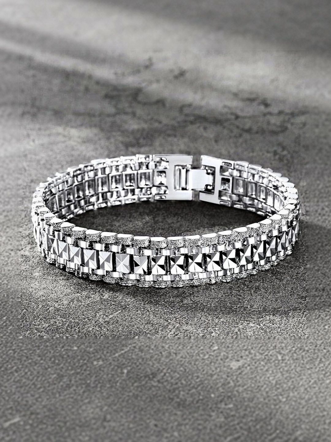 SZN SZN Men Brass Silver-Plated Link Bracelet