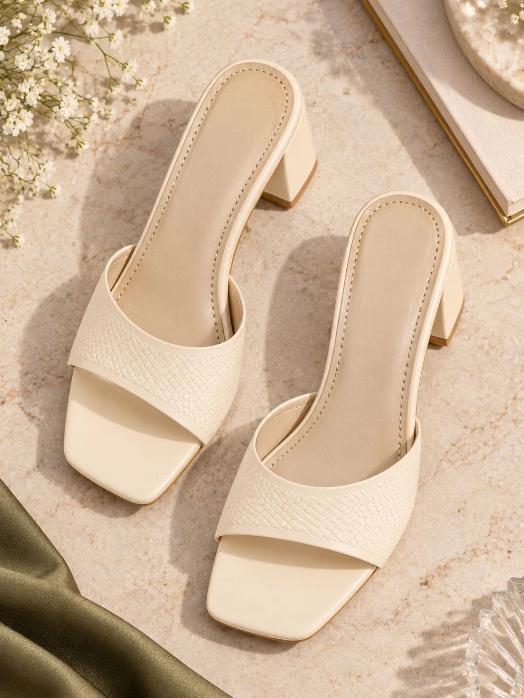 DressBerry Textured Block Mules-picture-27