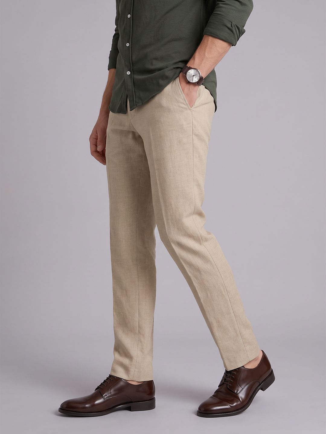 Blackberrys Men Slim Fit Easy Wash Trousers-image-5
