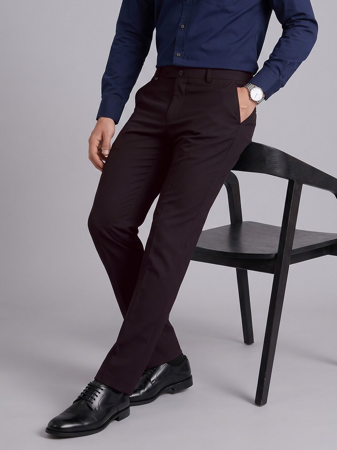 Blackberrys Men Slim Fit Easy Wash Zip Trousers-image-44