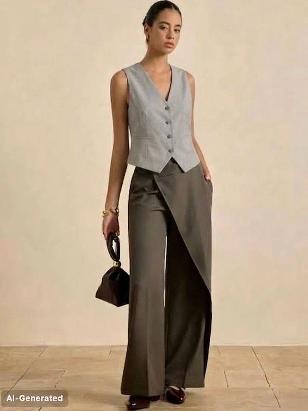 Next One V-Neck Woven Waistcoat-picture-18