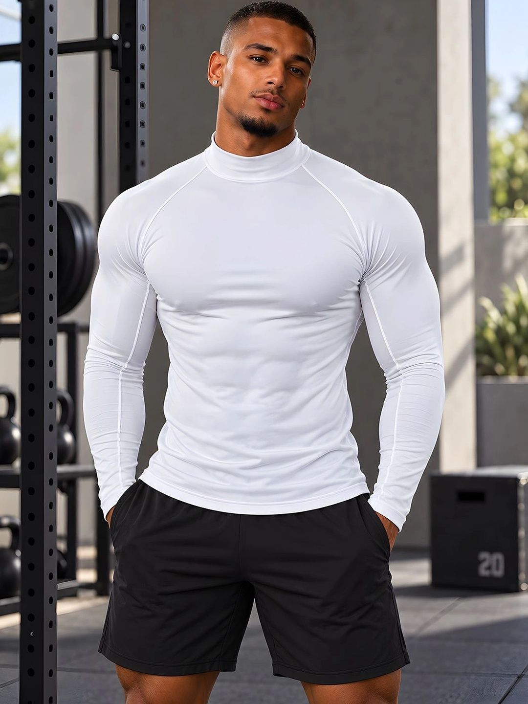 Friskers Men High Neck Compression T-shirt-picture-24