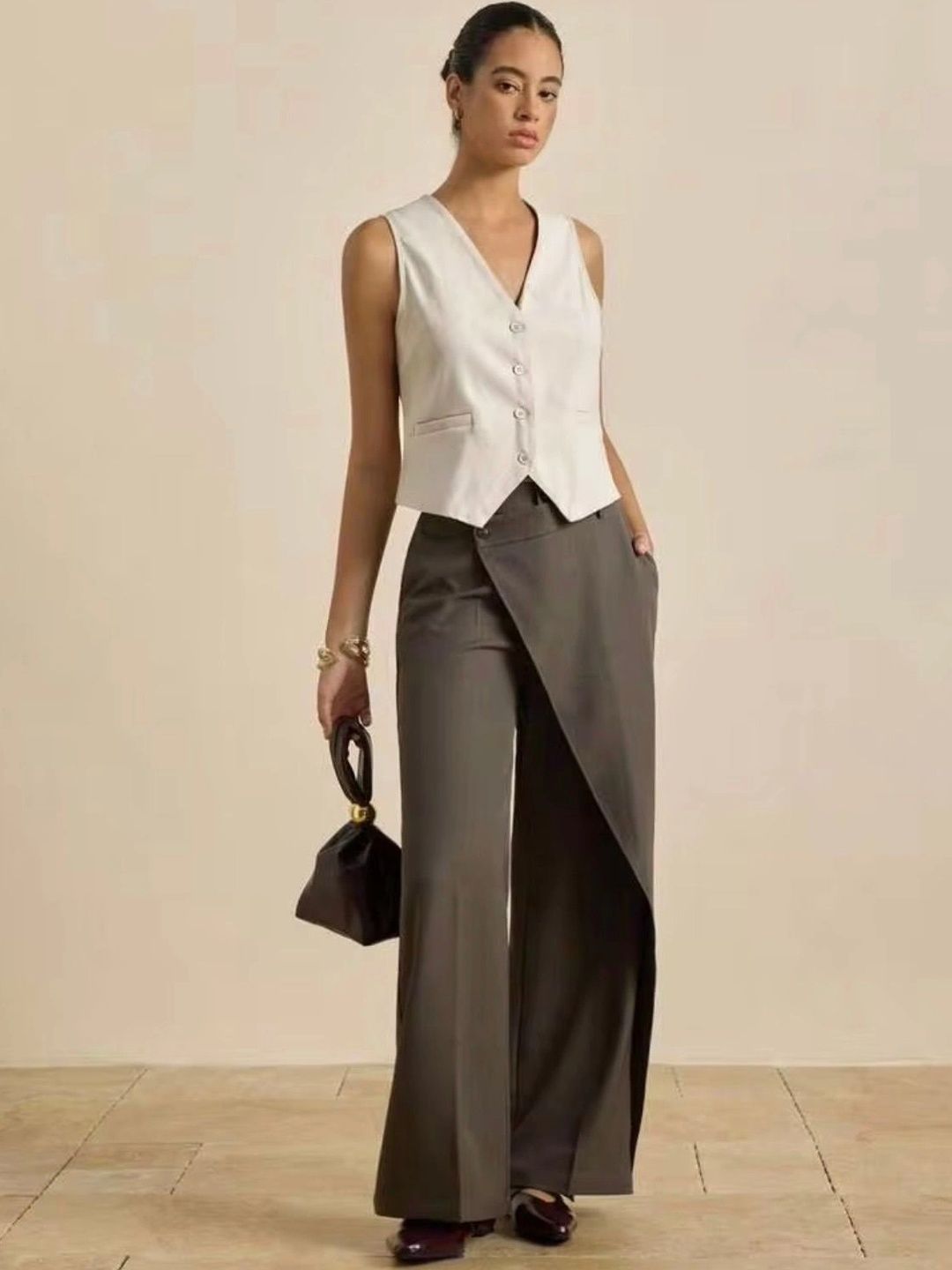 Next One V-Neck Woven Casual Waistcoat-picture-12