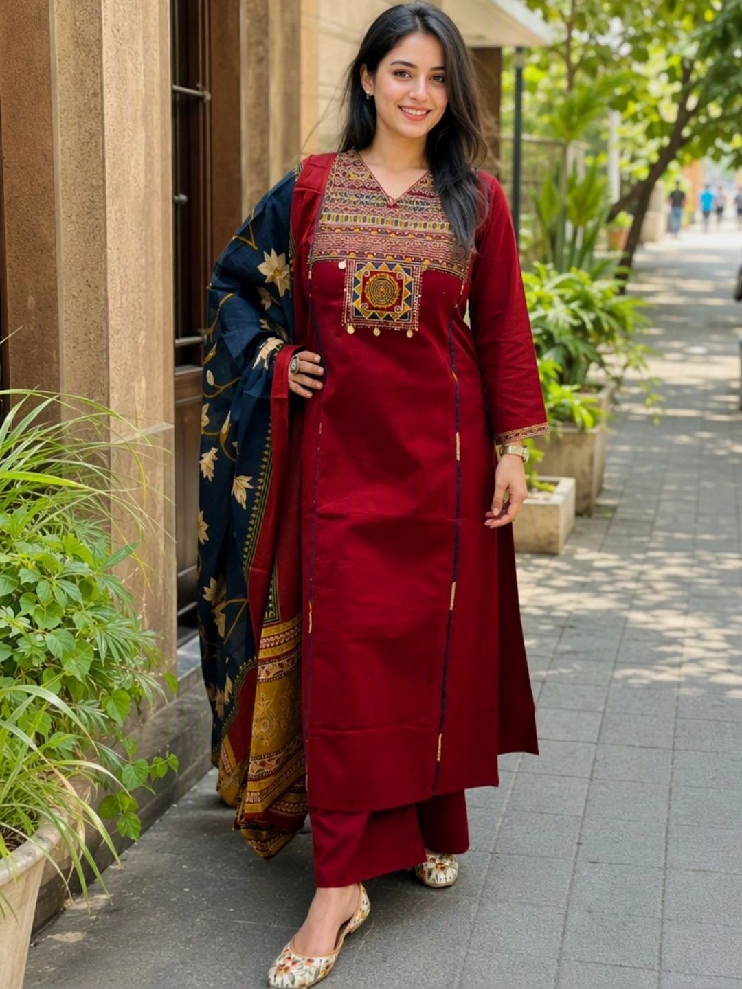 Bharvita Women Embroidered Kurta with Trousers With Dupatta