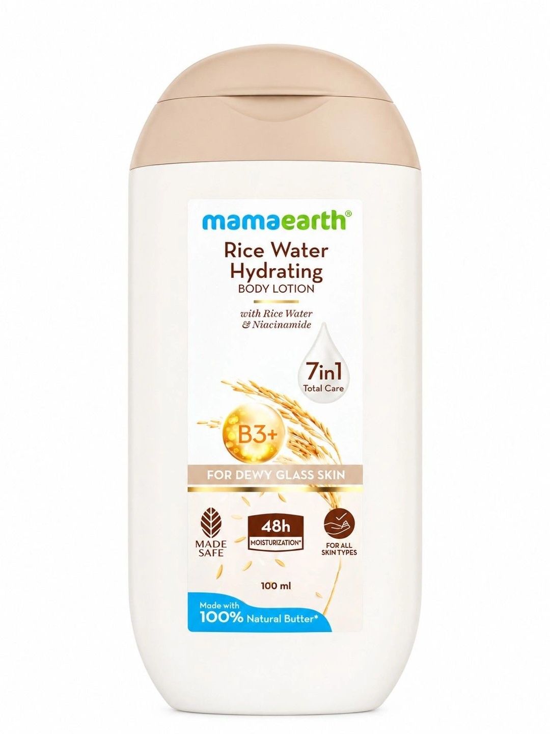 Mamaearth Mamaearth Rice Water Hydrating Body Lotion with Niacinamide for Dewy Glass Skin - 100 ml