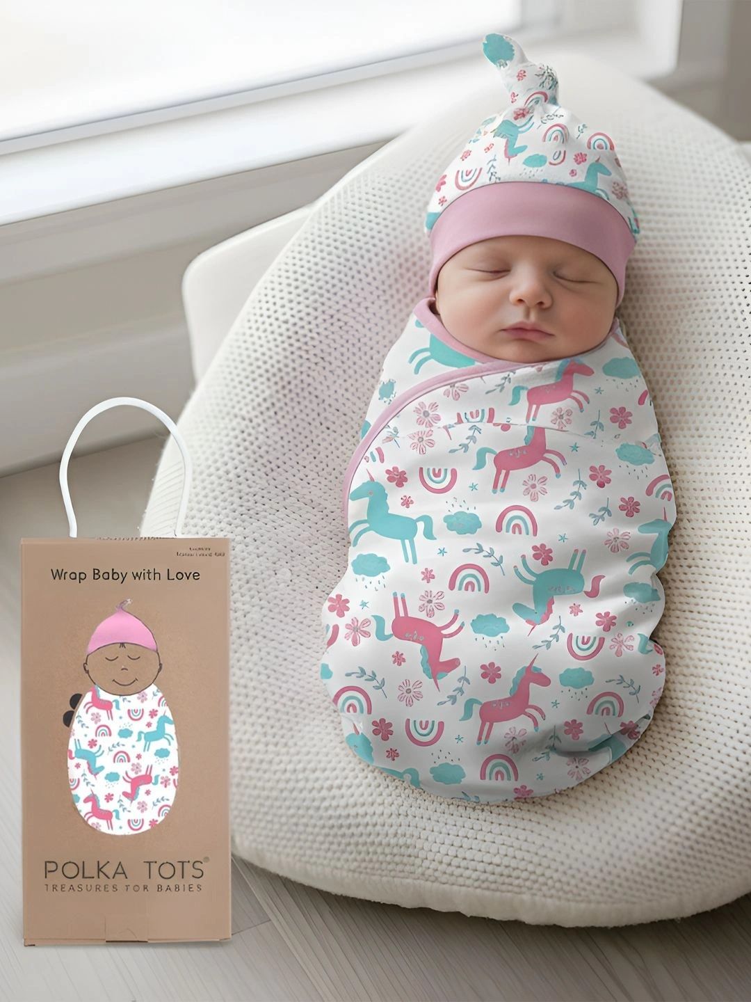 Polka Tots Polka Tots White Cartoon Characters Summer 110 GSM Blanket