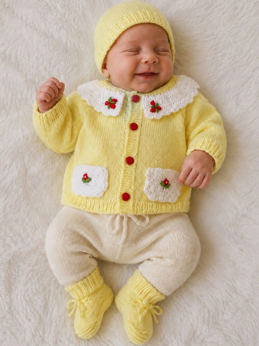 Woonie Woonie Unisex Kids Cardigan with Embroidered Detail