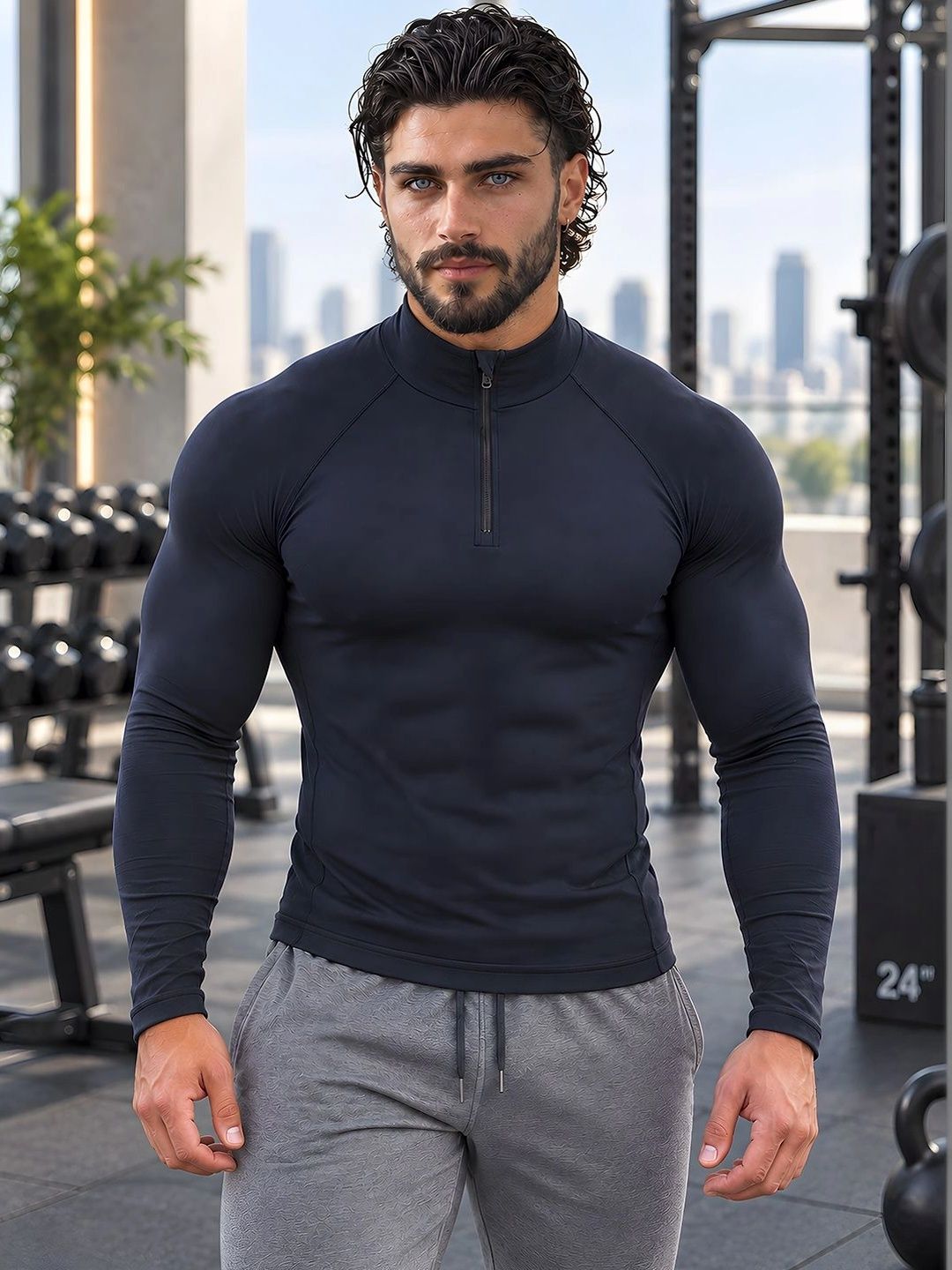Friskers Men High Neck Compression T-shirt-picture-21