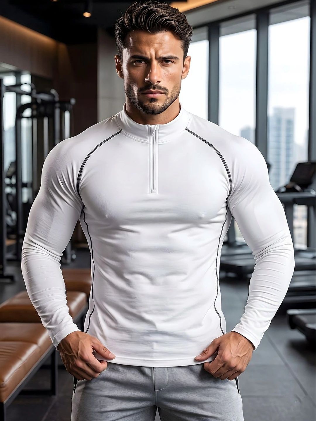 Friskers Men High Neck Compression T-shirt-picture-19