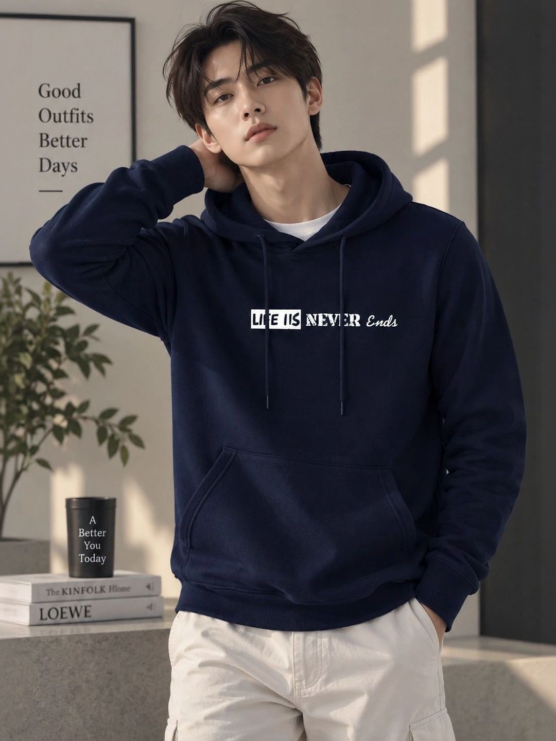 Roadster Men Printed Hooded Sweatshirt